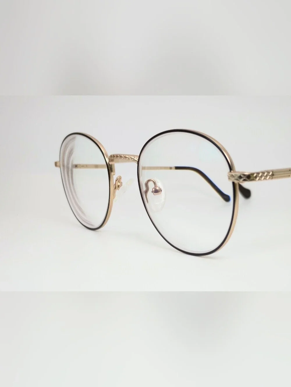 Mingus. Gold and Black Round Metal Eyeglass Frames - Women's Fashion